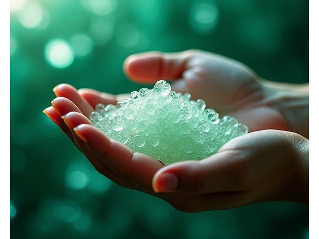 海洋プラスチックが再生され、新しい製品の原料となる様子