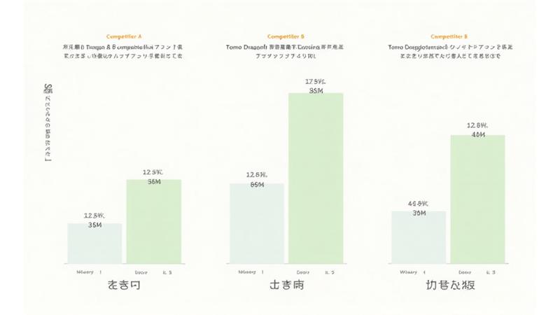 Tomo Dragonflyルアーと他社ルアーのリアルさ、耐久性、釣果向上率を比較するグラフ